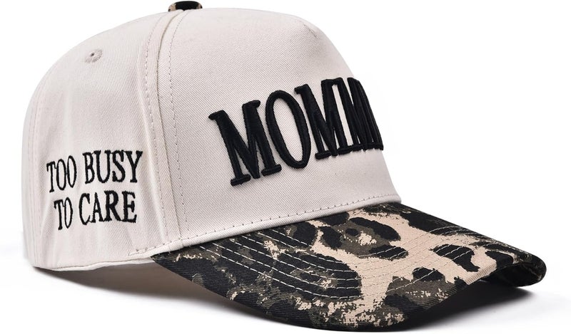 Abdkw Mommin Trucker Hat | Vintage Two-Tone Women's Baseball Cap,with Mommin Embroidery Ponytail Fit,Outdoor and Daily Use - Image 5